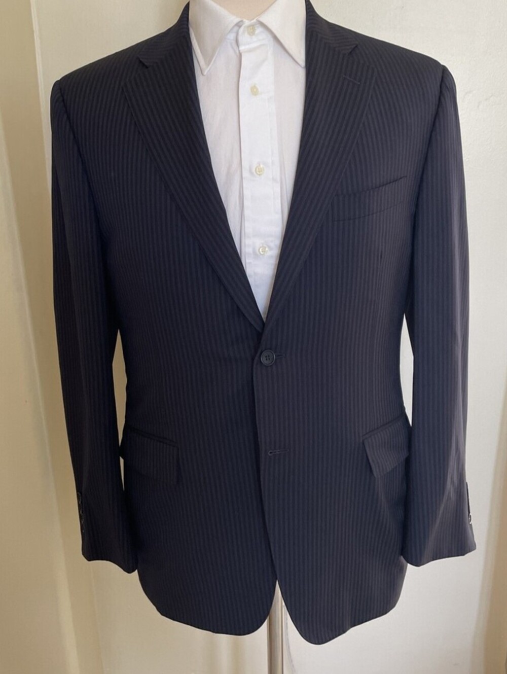 Canali Suit Jacket Coat (52 EU) Wool Shadow Stripe Italy 42R